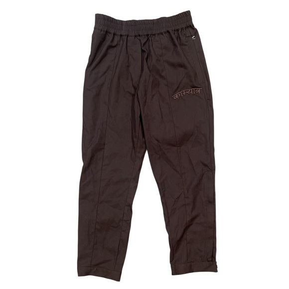 Sevin Kasran Architectural Zip Hem Cropped Utility Pants Brown Pull-On US 4-6 S - Picture 3 of 10